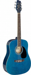 STAGG SA20D BLU - акустическая гитара, 20 ладов, верхняя дека, задняя дека и обечайка: липа, гриф: нато, накладка: тополь, цвет: синий.