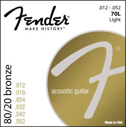 Fender STRINGS NEW ACOUSTIC 70L 80/20 BRNZ BALL END 12-52
