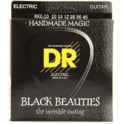DR Strings BKE-10  Струны для электрогитары Blk Beauties Electric 10-46 Medium, чёрное покрытие K3
