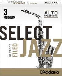 D`ADDARIO WOODWINDS RSF10ASX3M Select Jazz Filed Alto Saxophone Reeds, 3M, 10 BX