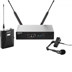 SHURE QLXD14E/98H G51 цифровая радиосистема с инструментальным микрофоном миниатюрным WB93, 470-534 МГц. Черный