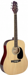 STAGG SA20D NAT - акустическая гитара, 20 ладов, верхняя дека, задняя дека и обечайка: липа, гриф: нато, накладка: тополь, цвет: натуральный.
