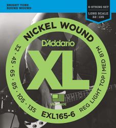 EXL165-6 XL NICKEL WOUND 6-string Long RLTMB 32-135 D`Addario