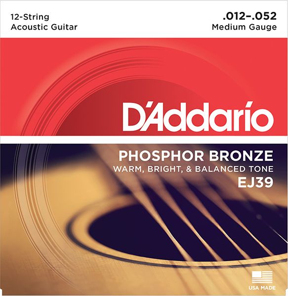 EJ39 Phosphor Bronze Medium, 12-52, D'Addario