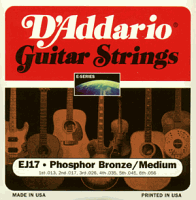 D`Addario EJ-17  Струны для акустической гитары фосфор/ бронза, Medium 13-56