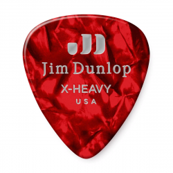 Dunlop 483P09XH Celluloid Red Pearloid Extra Heavy 12Pack  медиаторы, очень жесткие, 12 шт.