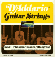 D`Addario EJ-19  Струны для акустической гитары фосфор/ бронза, Bluegrass 12-52