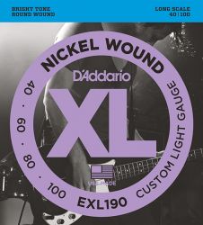 EXL190 XL NICKEL WOUND Long Custom Light 40-100 D`Addario