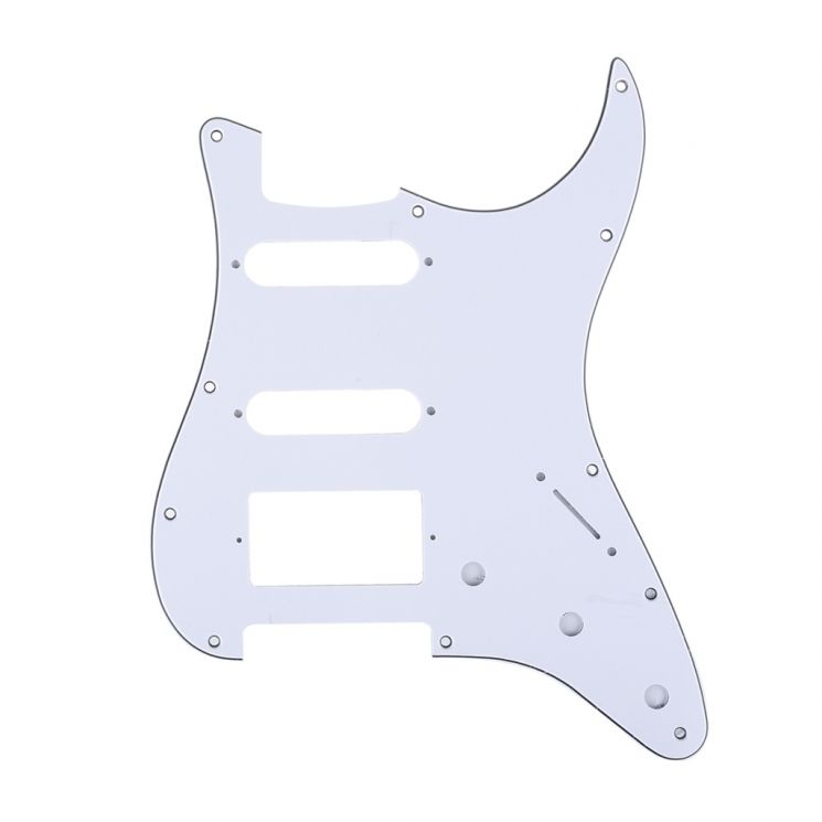 MX1382WH Защитная накладка гитары Fender Stratocaster HSS, 3 слоя, белая, Musiclily