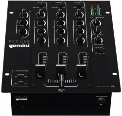 Gemini PS3-USB  DJ микшер 3 канала LINE/PHONO  3 -band EQ,   + MIC  вход 2 -band EQ , USB выход