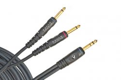 PW-INS-10 Custom Series Инструментальный кабель 3.05м, 1/4" стерео -  2х 1/4" моно, Planet Waves