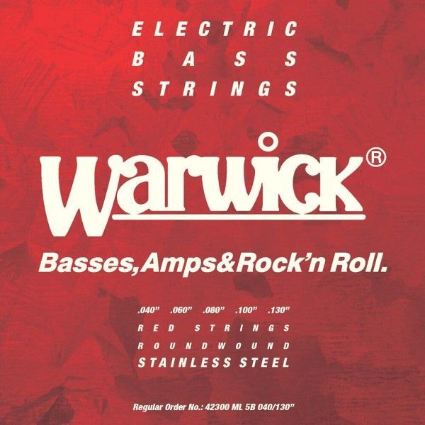 Струны для бас гитары Warwick 42300 ML 5B  для 5-струнного баса Red Label 40-130, сталь