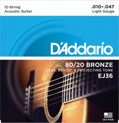 EJ36 BRONZE 80/20  12-srt Light 10-47 D`Addario
