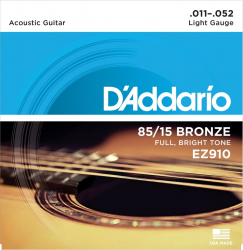 D`Addario EZ-910  Струны для акустической гитары, бронза 85/15, Light 11-52