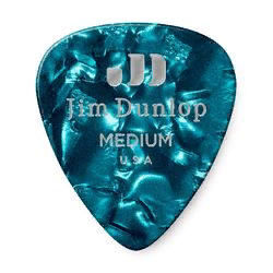 Dunlop 483P11MD Celluloid Turquoise Pearloid Medium 12Pack  медиаторы, средние, 12 шт.