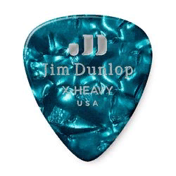 Dunlop 483P11XH Celluloid Turquoise Pearloid Extra Heavy 12Pack  медиаторы, очень жесткие, 12 шт.