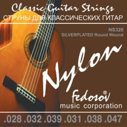NS328 Silverplated Round Wound Комплект струн для классической гитары, посеребр.медь, 28-47, Fedosov