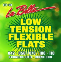 LTF-5A Low Tension Flexible Flats Комплект струн для 5-струнной бас-гитары, сталь, 42-118, La Bella