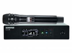 SHURE QLXD24E/K8B G51 цифровая радиосистема с ручным микрофоном KSM8, динамическим кардиоидным с двойной диафрагмой, 470-534 МГц. Черный