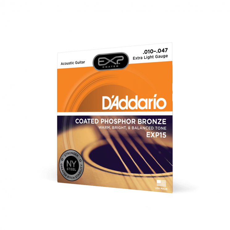 Струны для акустической гитары D'ADDARIO EXP15