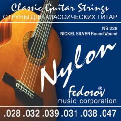 NS228 Nickel Silver Round Wound Комплект струн для классической гитары, мельхиор, 28-47, Fedosov