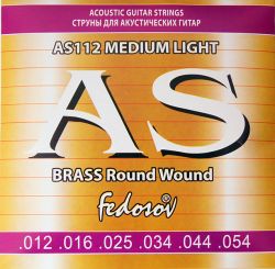 AS112 Brass Round Wound Комплект струн для акустической гитары, латунь, 12-54, Fedosov
