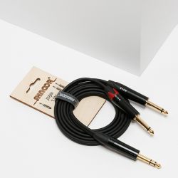 JS2JM-1m Y-кабель 6,3мм стерео - 2х6,3мм моно, 1м, SHNOOR