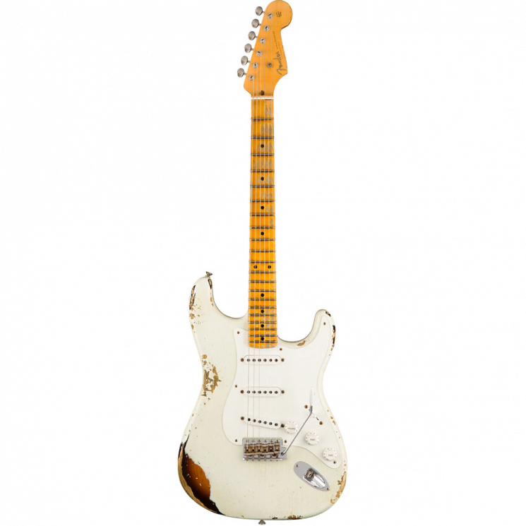 FENDER 1955 Hardtail Stratocaster Time Capsule электрогитара Custom Shop, цвет Aged White Blonde