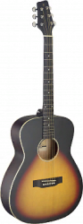 STAGG SA35 A-VS LH - левосторонняя акустическая гитара, 20 ладов, форма Аудиториум, верхняя дека: липа, задняя дека и обечайка: катальпа, гриф: катальпа, накладка: синтерическая древесина, цвет: санберст