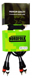 NordFolk NRC174/1M  кабель RCA - RCA, литые разъёмы, 1м.