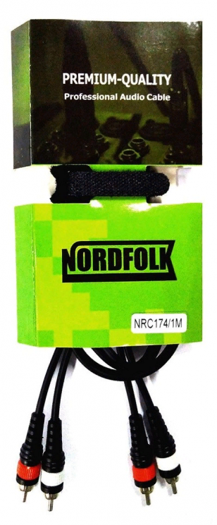NordFolk NRC174/1M  кабель RCA - RCA, литые разъёмы, 1м.