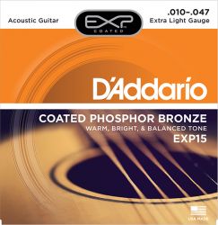 EXP15 COATED PHOSPHOR BRONZE Extra Light 10-47 D`Addario