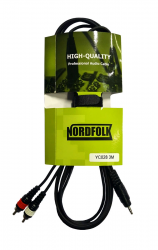 NordFolk NYC028 1.5M  кабель Minijack stereo - 2 x RCA, литые разъемы,