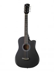 FFG-3860C-BK Акустическая гитара из пластика, с вырезом, черная, Foix