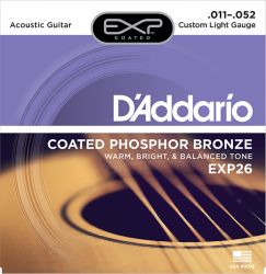 EXP26 COATED PHOSPHOR BRONZE Струны для акустической гитары Custom Light 11-52 D`Addario
