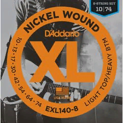 D`Addario EXL-140-8  струны для 8-струнной электрогитары никель, 10-74