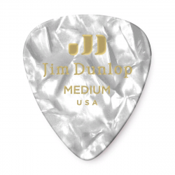 Dunlop 483P04MD Celluloid White Pearloid Medium 12Pack  медиаторы, средние, 12 шт.