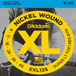 D`Addario EXL-125  струны для электрогитары Super Light/ Regular, никель, 9-46