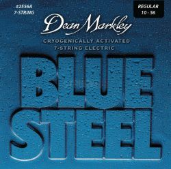 DM2556A Blue Steel Комплект струн для 7-струнной электрогитары, никелированные, 10-56, Dean Markley