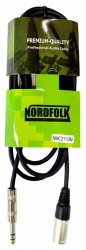 NordFolk NMC211/3M  кабель XLR male - 6.3 мм jack stereo, металл разъёмы, 3м.