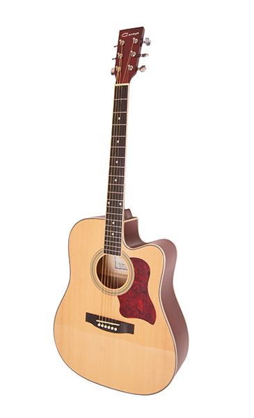 F641 Акустическая гитара, с вырезом, цвет натуральный, Caraya