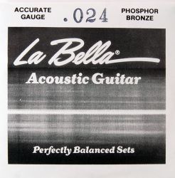PW024 Отдельная струна для акустической гитары, 024, фосфорная бронза, La Bella