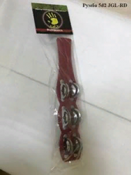 Румба 5d2 by Brahner JGL-RD (Пр-во КНР) 6 пар никелированных тарелочек на пластиковой ручке, цвет - красный