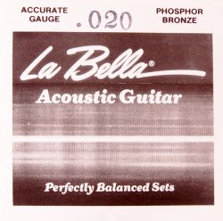 PW020 Отдельная струна для акустической гитары, 020, фосфорная бронза, La Bella