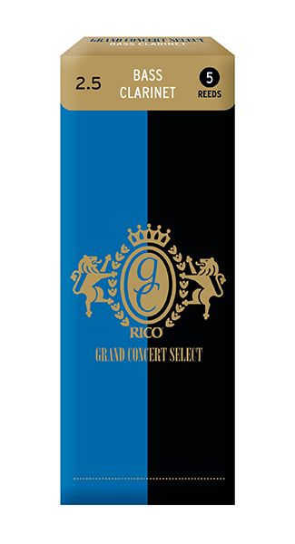RGB05SCL250 Grand Concert Select Трости для кларнета бас, размер 2.5, 5шт, Rico