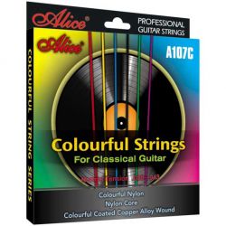 A107C Комплект струн для классической гитары, разноцветный нейлон, медь, Alice