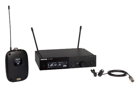 SHURE SLXD14E/83 H56 цифровая радиосистема с петличным микрофоном WL183, конденсаторным всенаправленным, 470-638 МГц. Черный