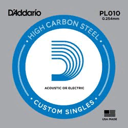 D`Addario PL010  отдельная струна 0,010", обычная сталь