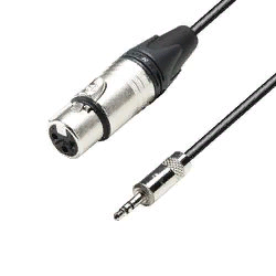 Adam Hall K5 MYF 0300  микрофонный кабель XLR(F)-3,5 Jack stereo, Neutrik, 3м