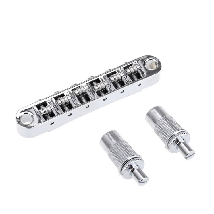 MX1707CR Бридж Tune-O-Matic роликовый для Les Paul, хром, Musiclily
